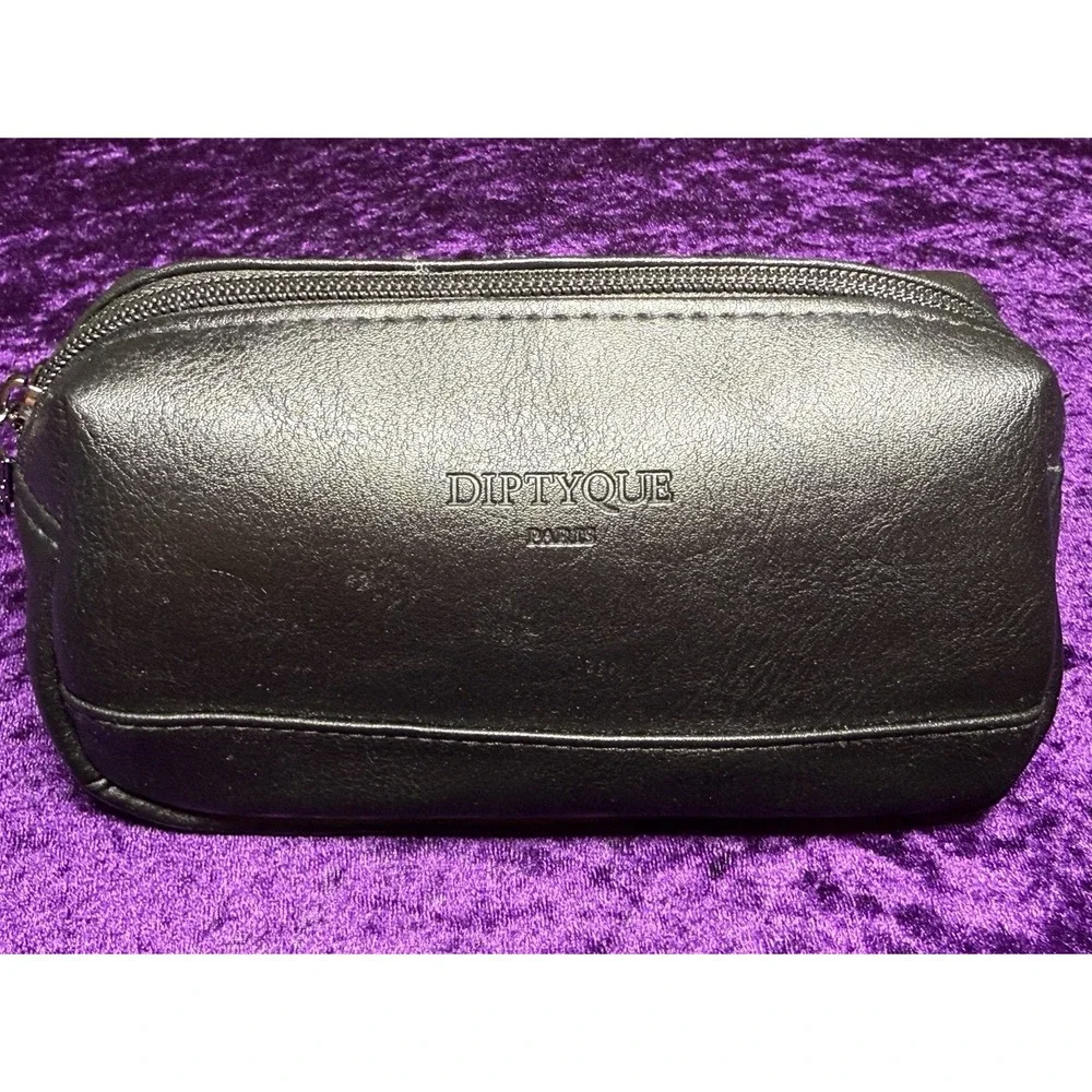 Diptyque Bag Qatar Airways Makeup Toiletry Amenities Cosmetic Black Pouch